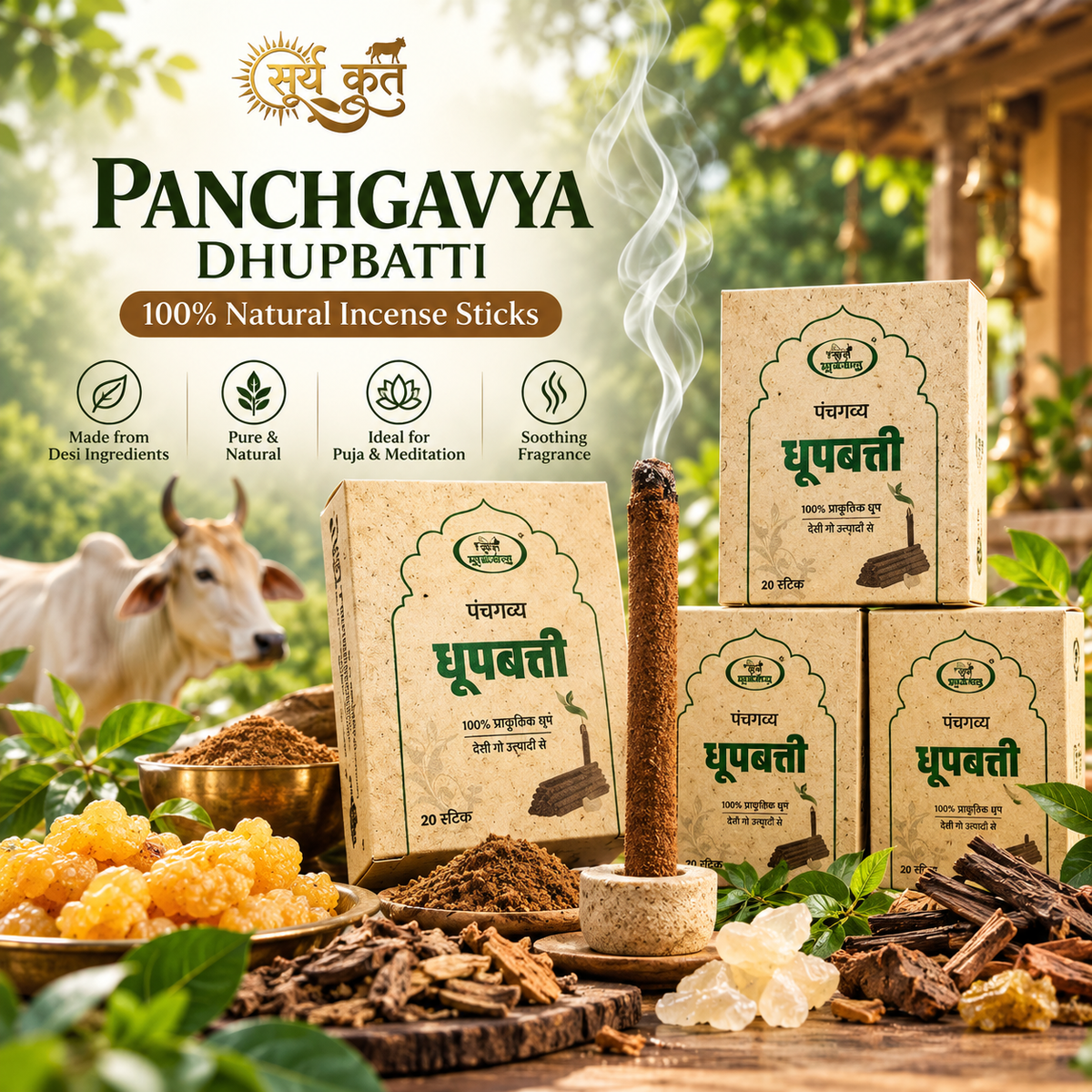 Surya Ketu Panchgavya Dhupbatti.